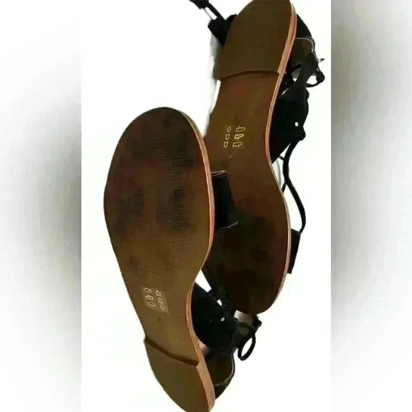 Madewell Women’s Sandals Size 7 Bridget Black Lace Up Gladiator Sandals - Picture 6 of 7